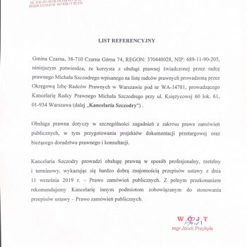 Referencje gmina czarna