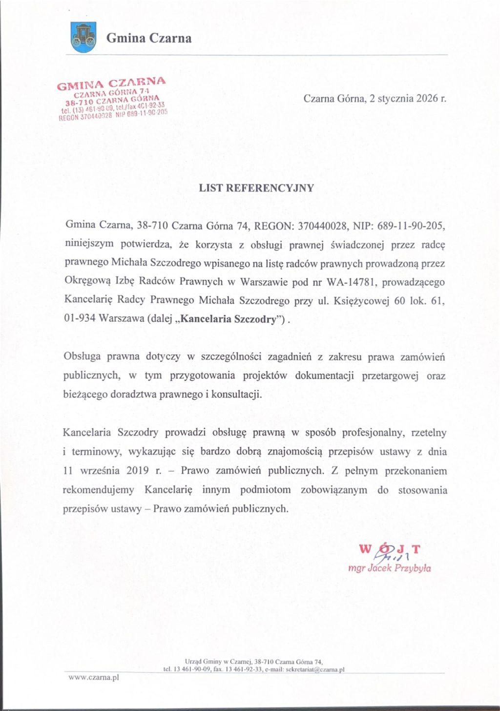 Referencje gmina czarna